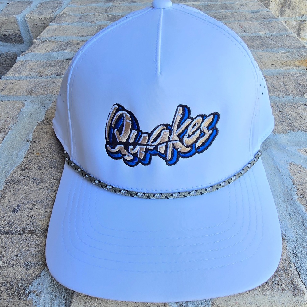 Quakes White Performance Rope Hat Snapback Outdoor Cap Golf Summer Sportswear